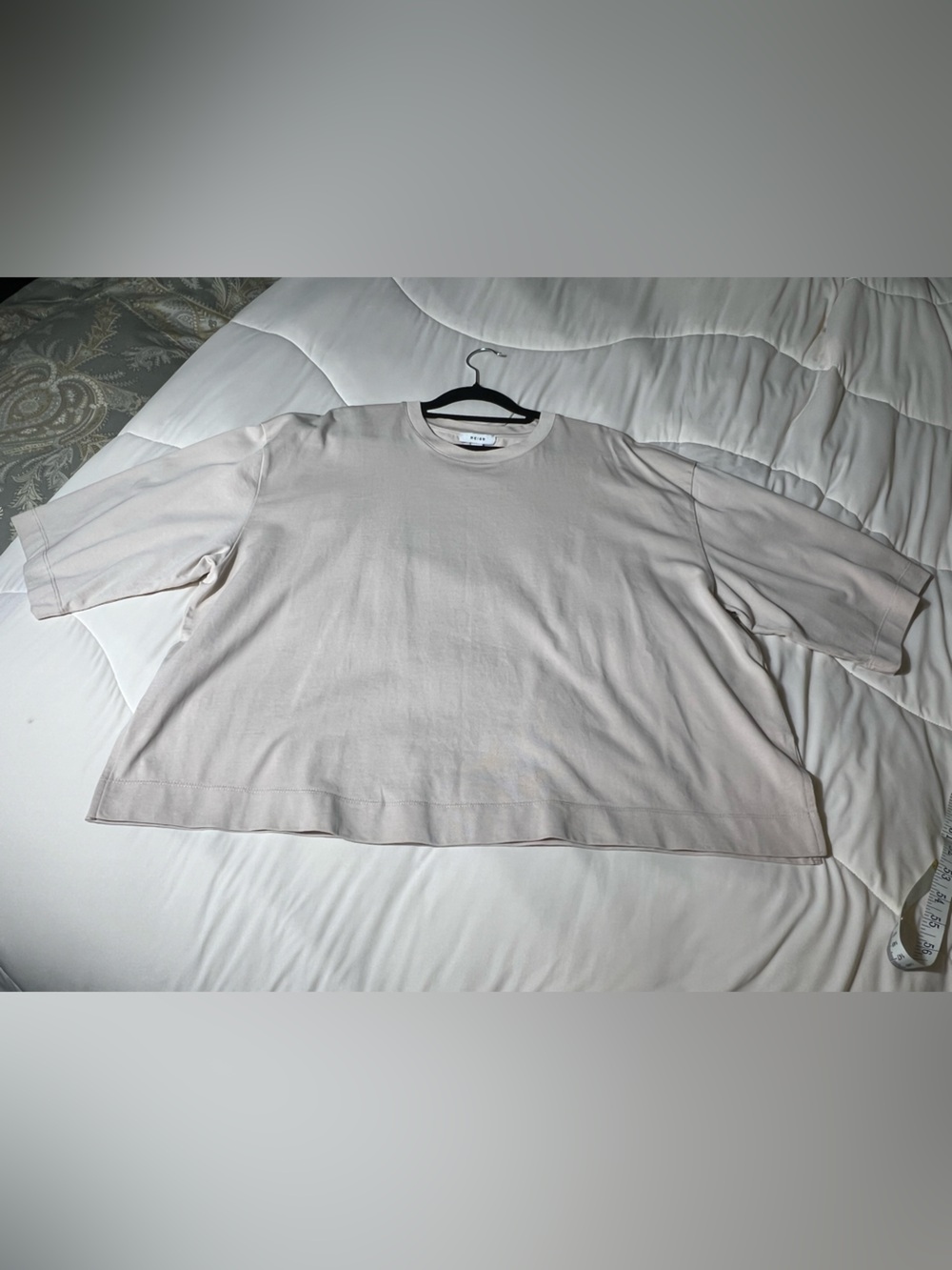 REISS Women's Cassie
Oversized Boyfriend T-Shirt Neutral Beige Top
